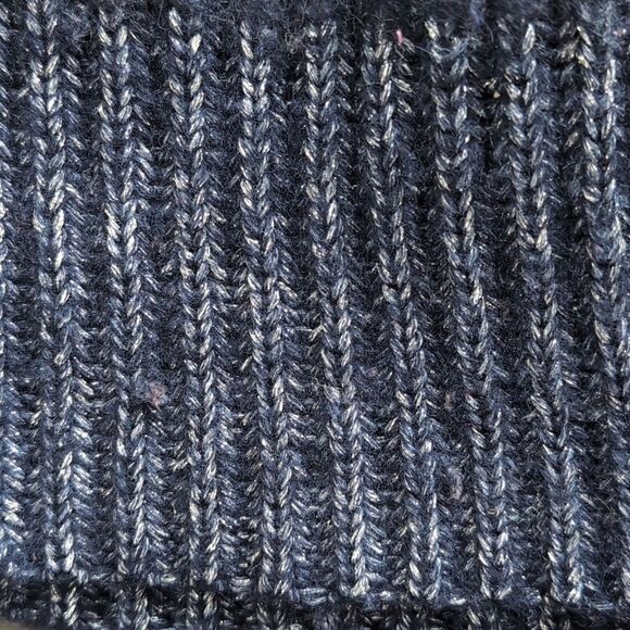 Jcrew cozy rib knit metallic navy Wool alpaca Blend Beanie Pom Pom Hat - Picture 7 of 8